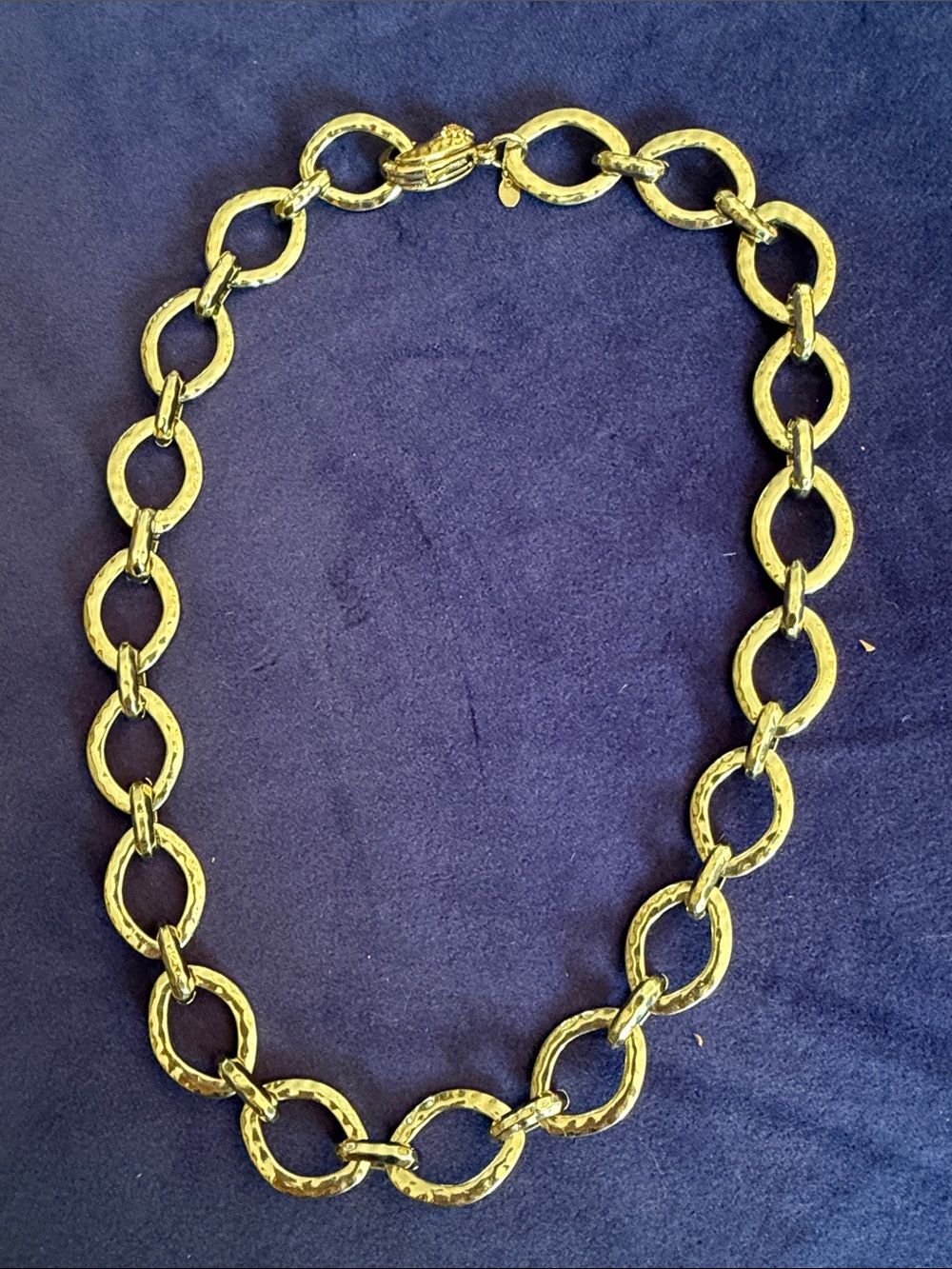Gold-Tone Hammered Link Necklace - Women's Jewelry